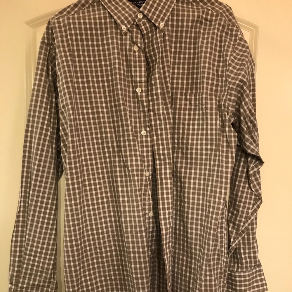 EUC Roundtree & Yorke Brown Checkered BU